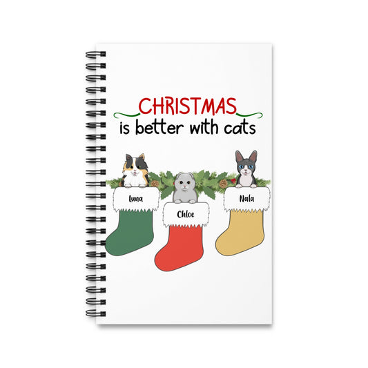 Weihnachten ist schöner mit Katzen Spiralnotizbuch