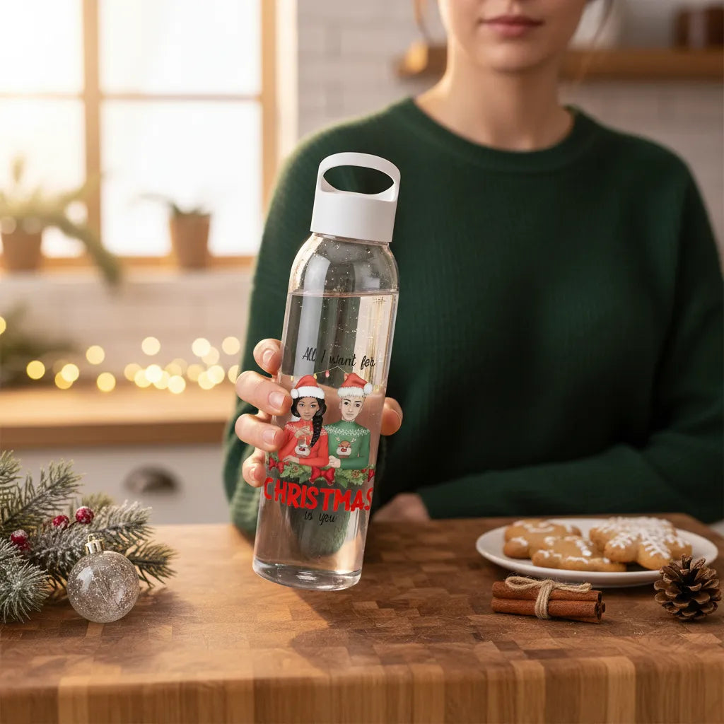Alles was ich mir zu Weihnachten wünsche bist du Wasserflasche 650 ml