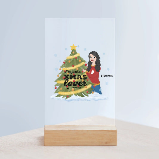 Christmas lover Weihnacht Acrylschild mit Holzständer