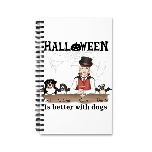 Halloween ist besser mit Hunden Spiralnotizbuch