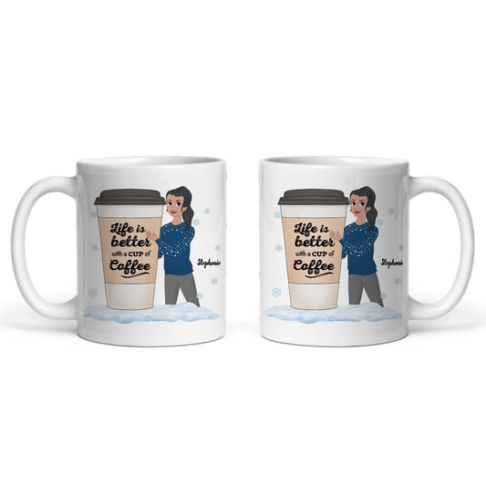 Weihnachtsleben ist besser mit einem Getränk Keramiktasse