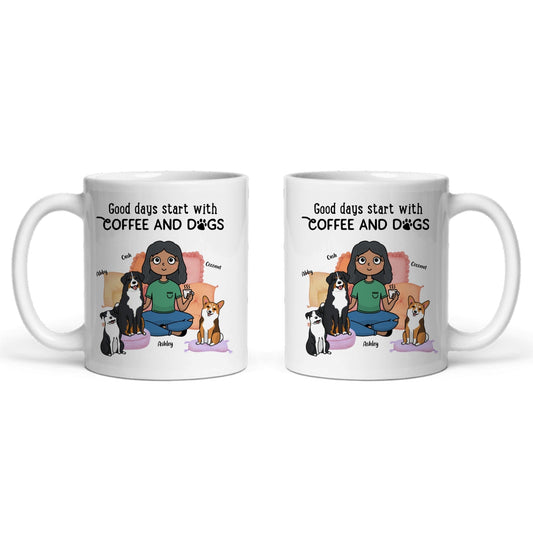 Gute Tage beginnen mit Kaffee und Hunden Keramiktasse