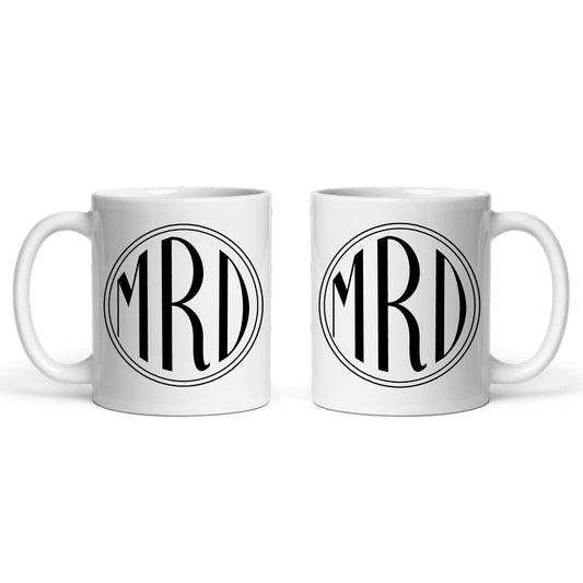 Kreisförmige Monogramm Keramiktasse