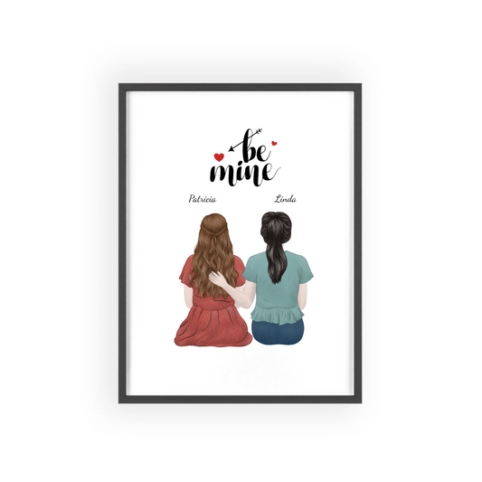 Liebe liegt in der Luft Poster mit Holzrahmen