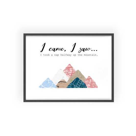 Berg Poster mit Holzrahmen