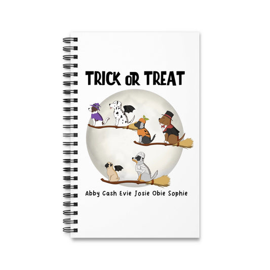 Süßes oder Saures Hunde Halloween Spiralnotizbuch