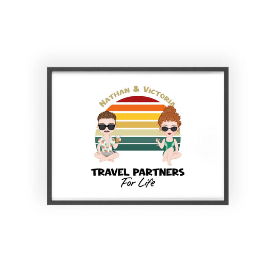 Reisepartner fürs Leben Poster mit Holzrahmen