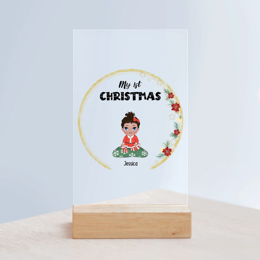 Mein erstes Weihnachten Acrylschild mit Holzständer