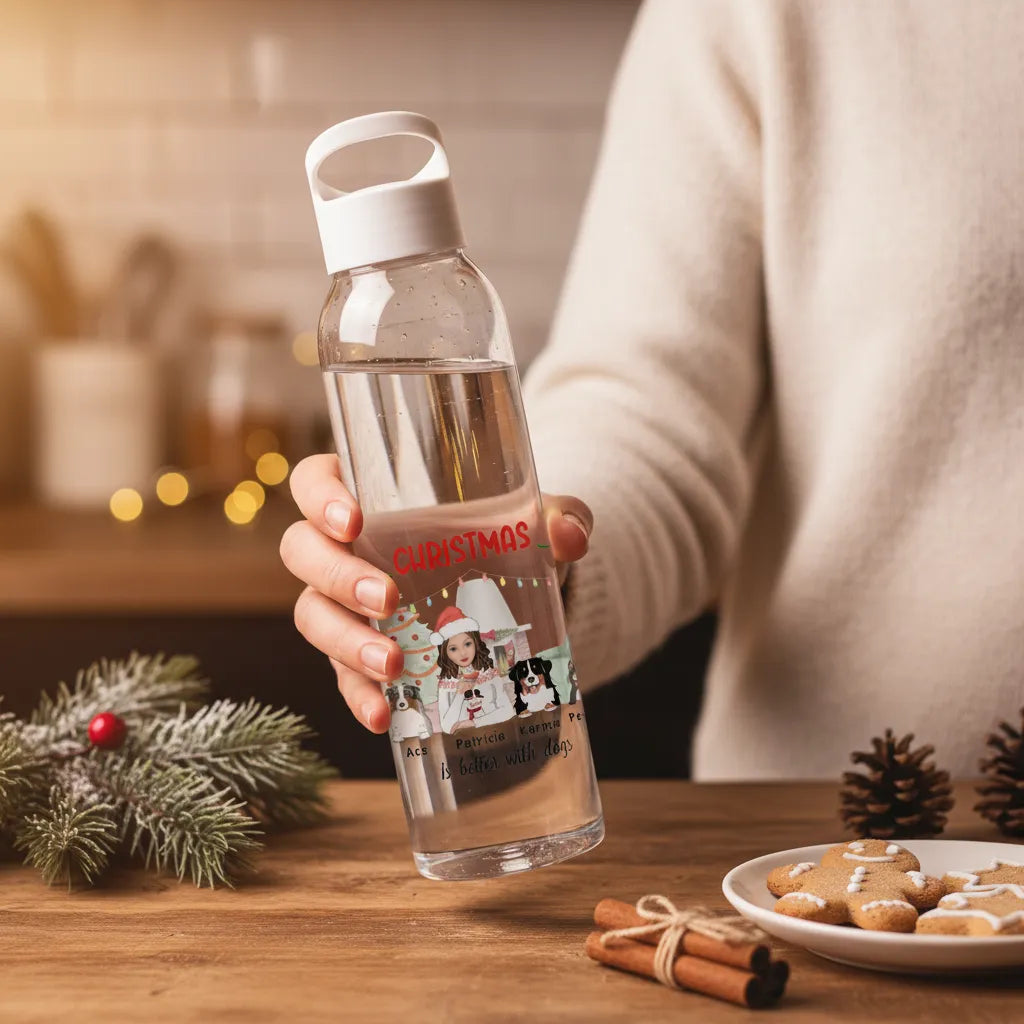 Weihnachten ist schöner mit Hunden Wasserflasche 650 ml