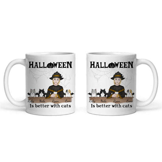 Halloween ist besser mit Katzen Keramiktasse