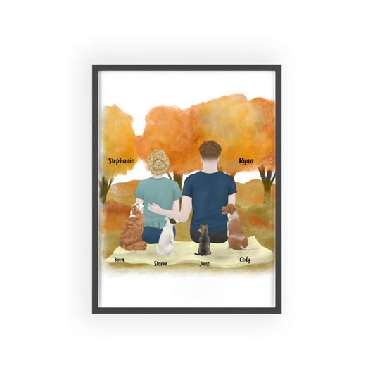 Du, ich und die Hunde Poster mit Holzrahmen
