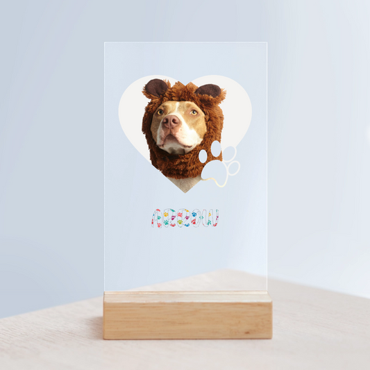 Haustierfoto Acrylschild mit Holzständer