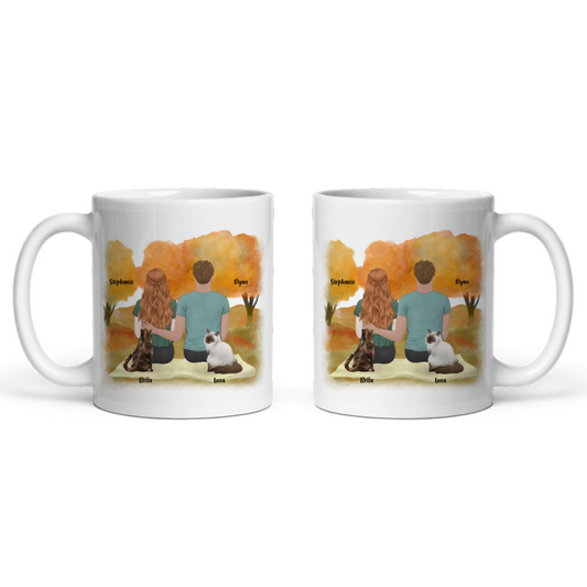 Du, ich und die Katzen Keramiktasse