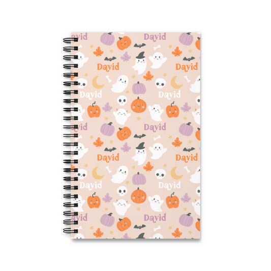 Namensmuster Halloween Spiralnotizbuch