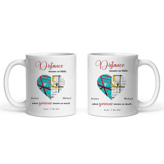 Distanz bedeutet so wenig Keramiktasse