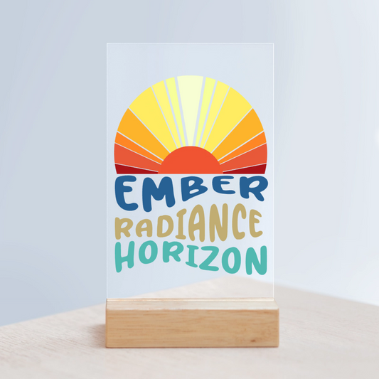 Sonnenschein Acrylschild mit Holzständer