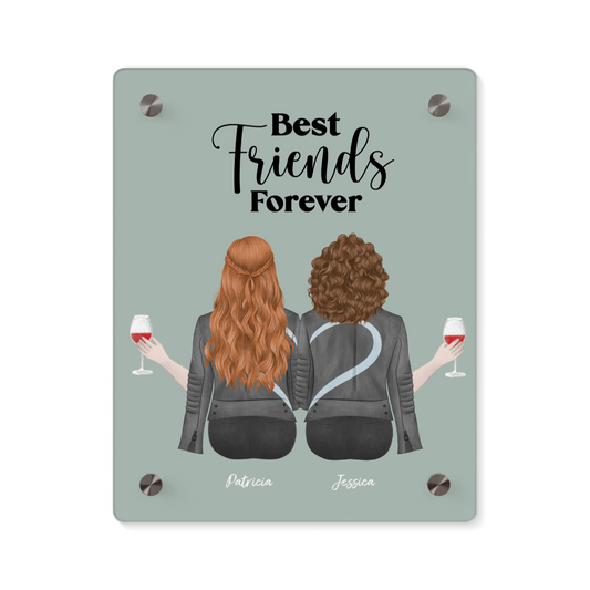 Besties Forever Acryl Wandkunst Panel
