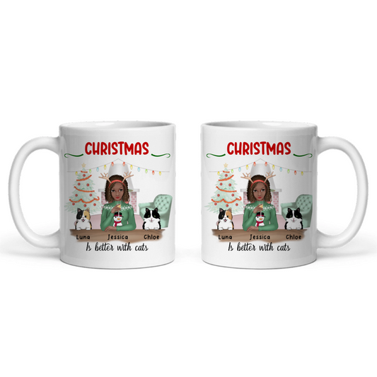 Weihnachten ist schöner mit Katzen Keramiktasse