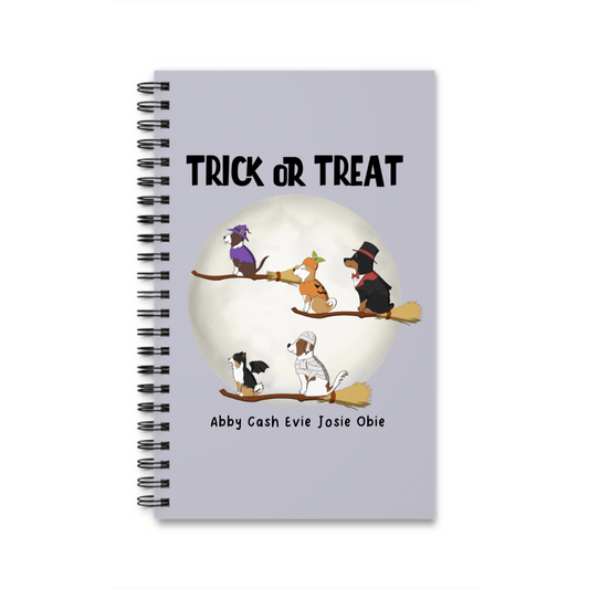 Süßes oder Saures Hunde Halloween Spiralnotizbuch