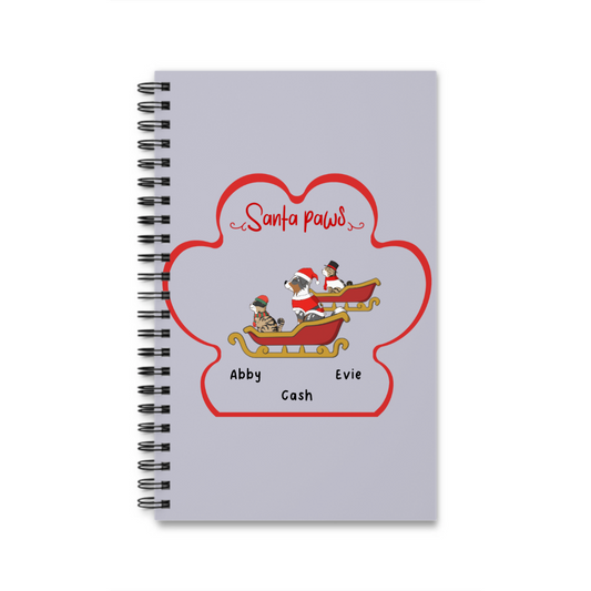 Weihnachtspfoten Spiralnotizbuch