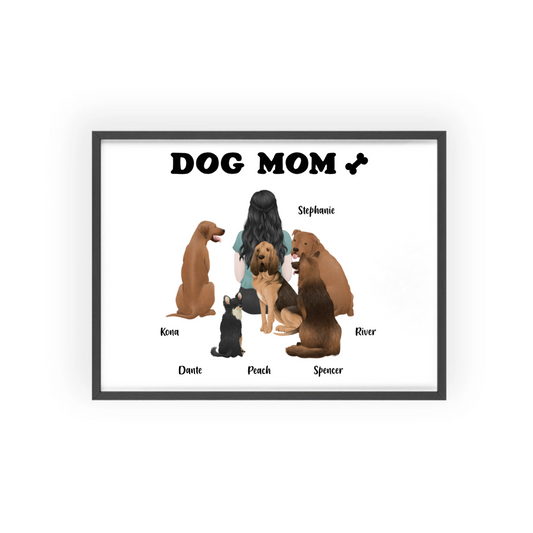 Hundemama Poster mit Holzrahmen