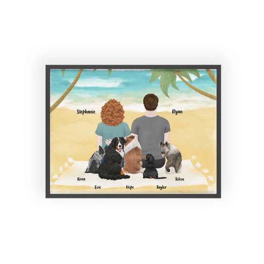 Du, ich und die Hunde Poster mit Holzrahmen