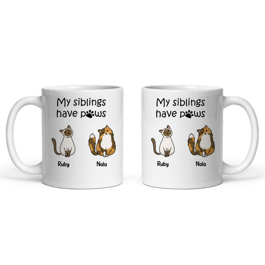 Meine Geschwister haben Pfoten Keramiktasse