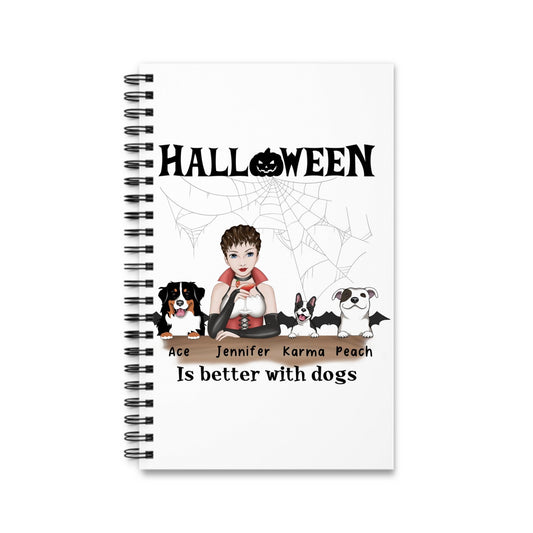 Halloween ist besser mit Hunden Spiralnotizbuch