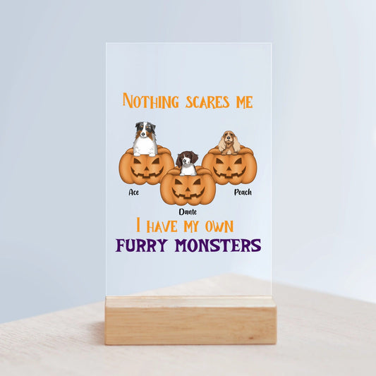 Nichts macht mir Angst Halloween Acrylschild mit Holzständer