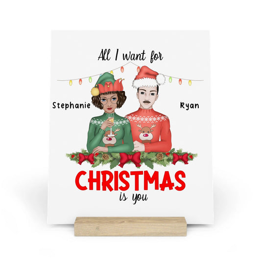 Alles was ich mir zu Weihnachten wünsche bist du Galerietafel mit Ständer