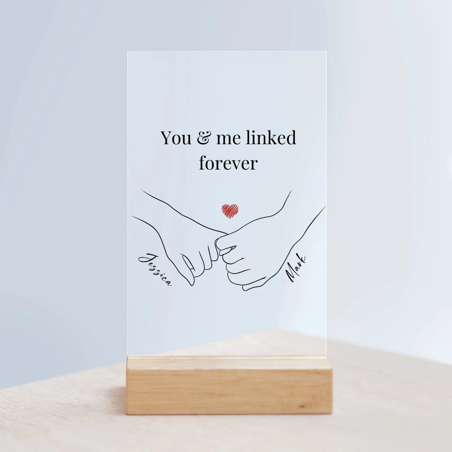Couples Acrylic Sign with Wooden Stand Collection
