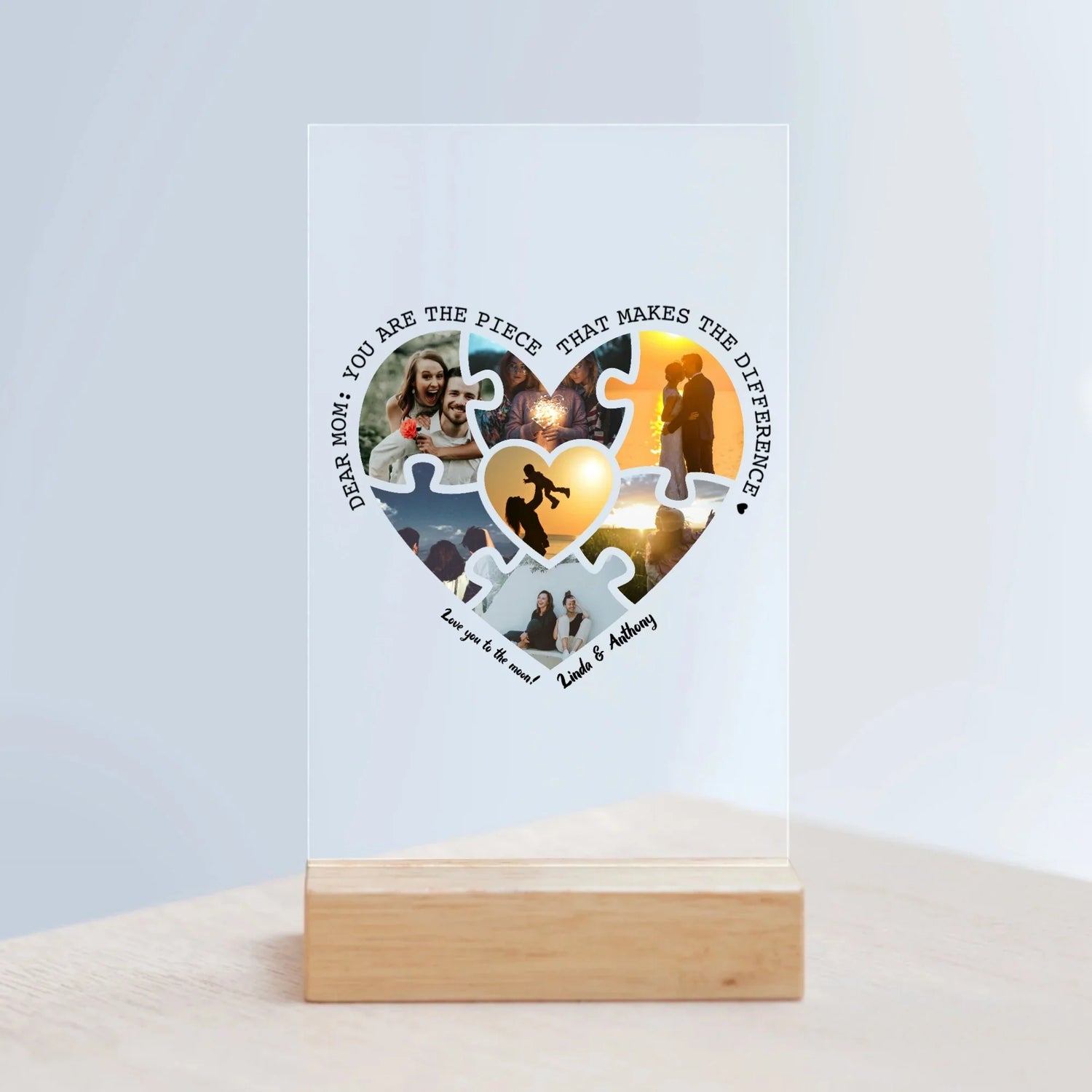 Mother and Fathers day Acrylic Signs with Wooden Stand Collection