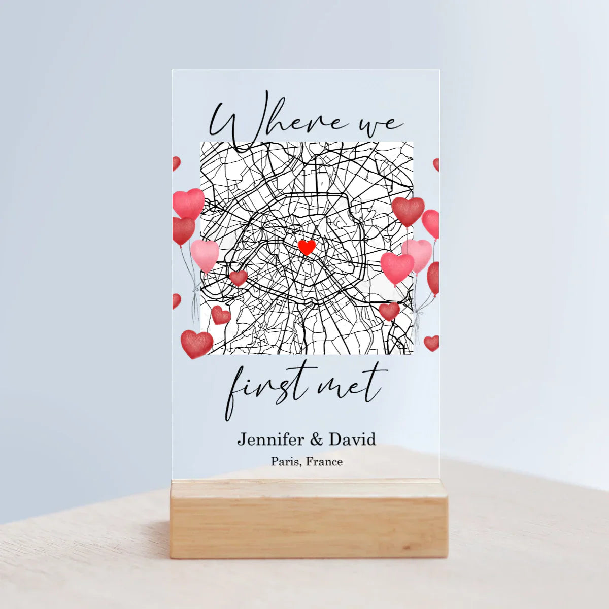 Travel and Maps Acrylic Signs with Wooden Stand Collection