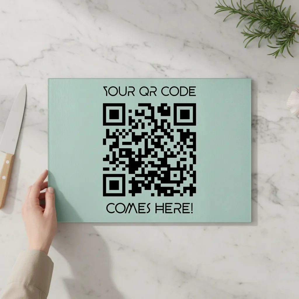 Dein QR Code Glasschneidebrett