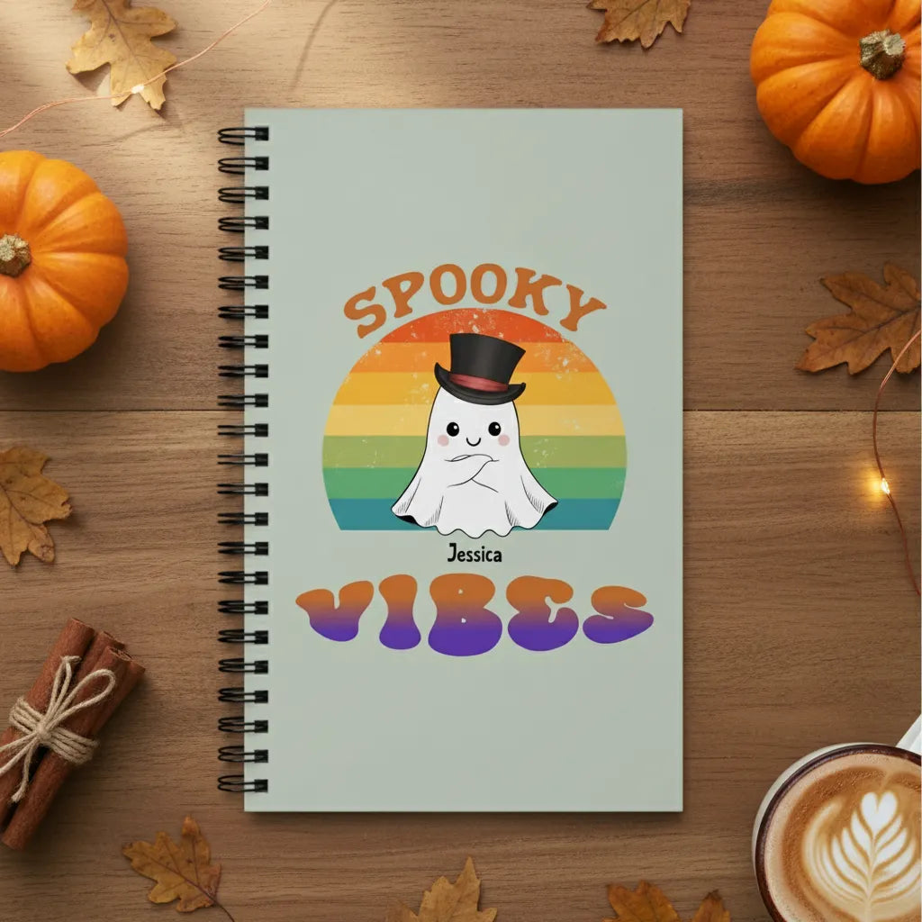 Gruselige Vibes Halloween Spiralnotizbuch