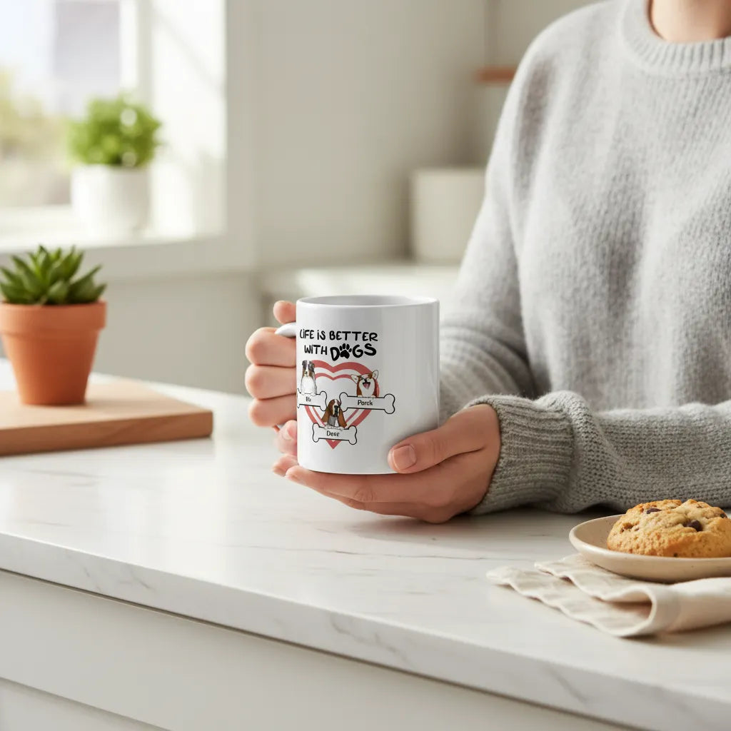 Das Leben ist besser mit Hunden Keramiktasse