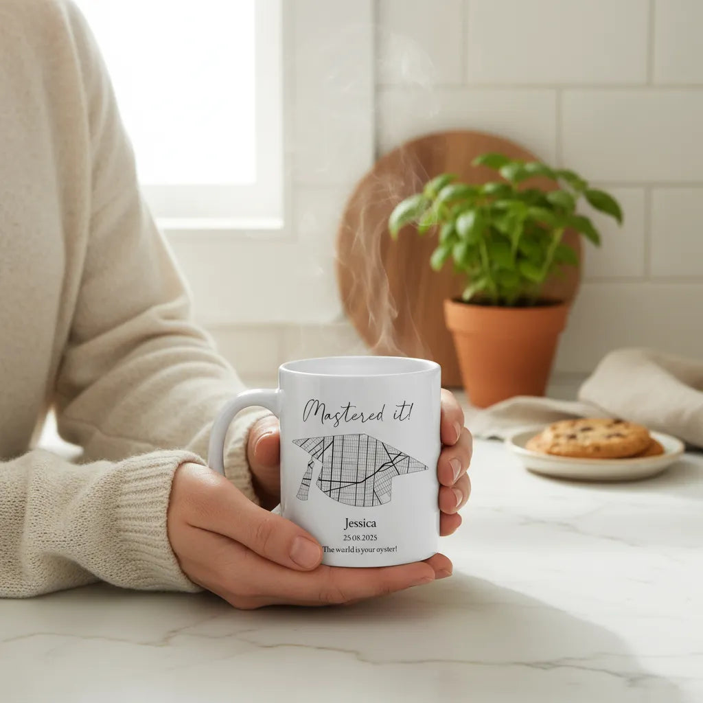 Gemeistert  Keramiktasse