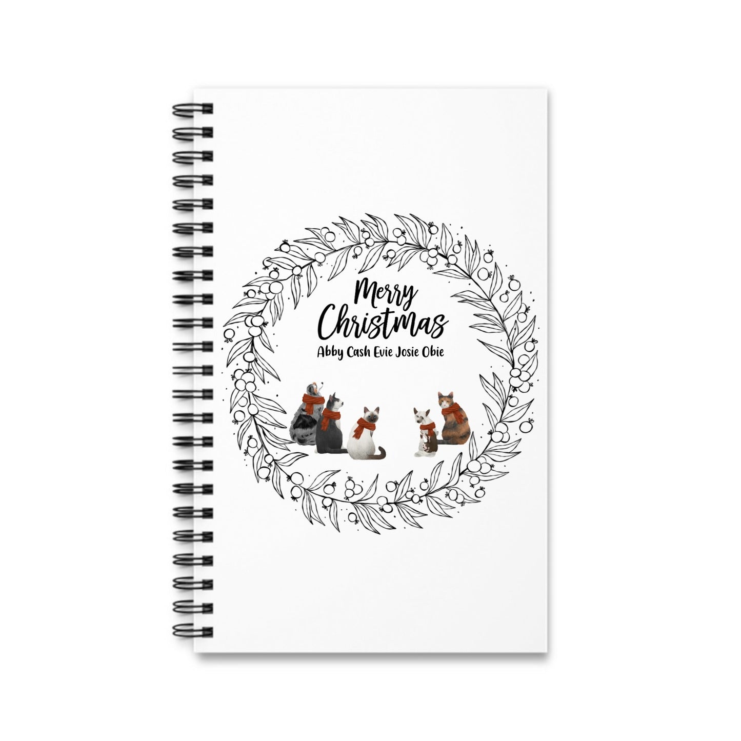 Frohe Haustier Weihnachten Spiralnotizbuch