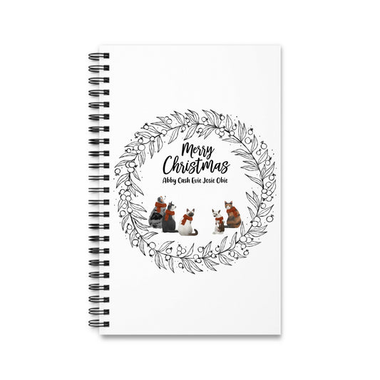 Frohe Haustier Weihnachten Spiralnotizbuch