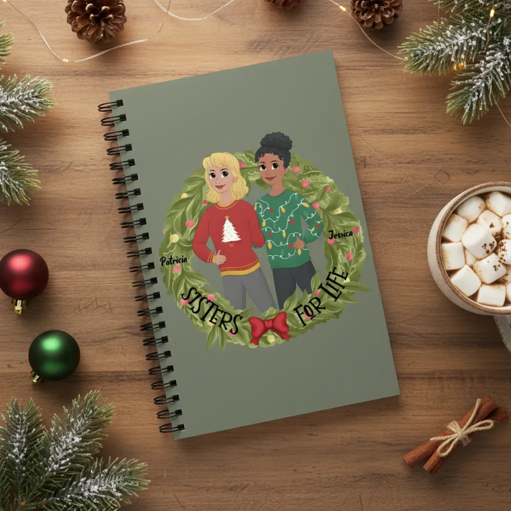 Schwestern fürs Leben Weihnacht Spiralnotizbuch