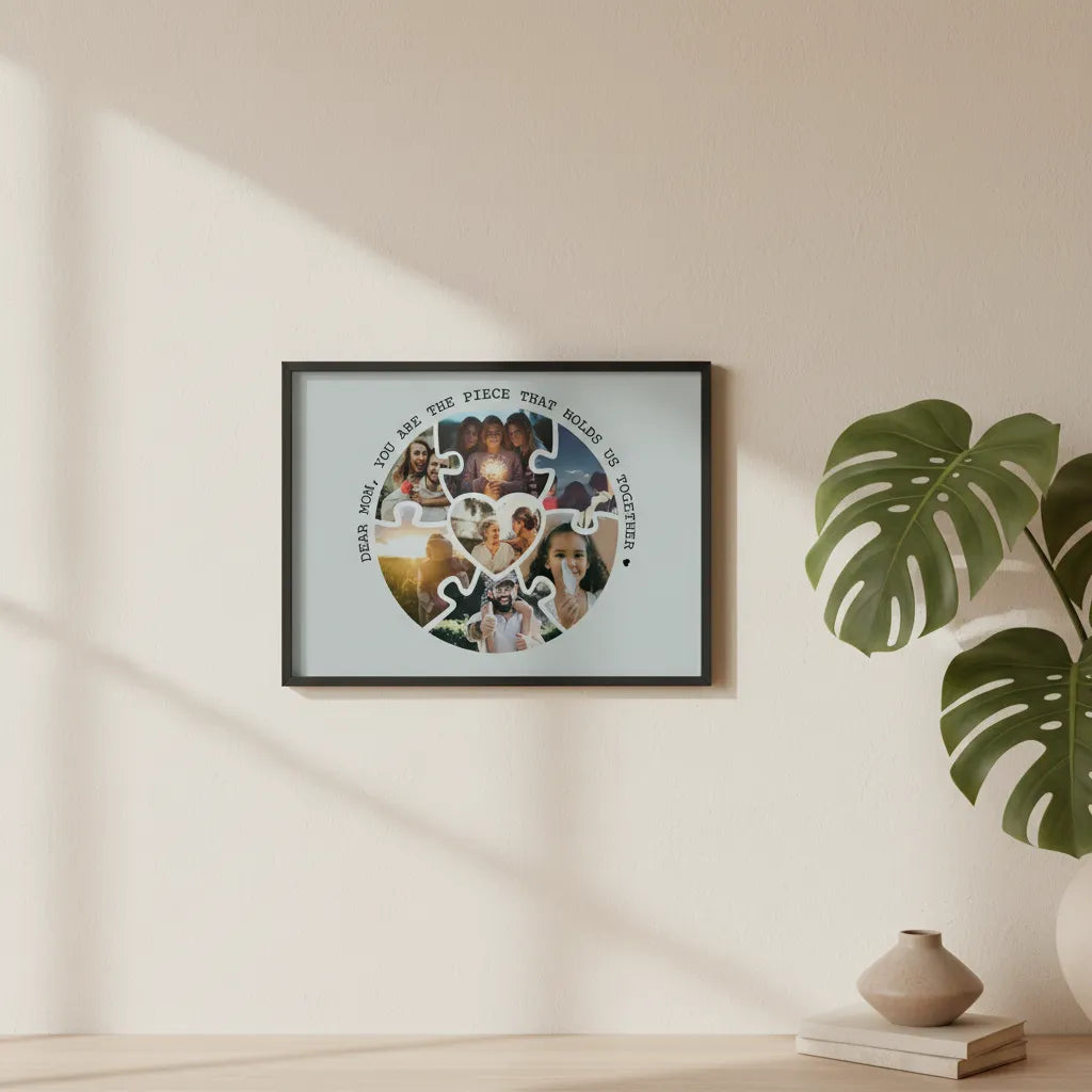 Muttertags Bild Upload Poster mit Holzrahmen
