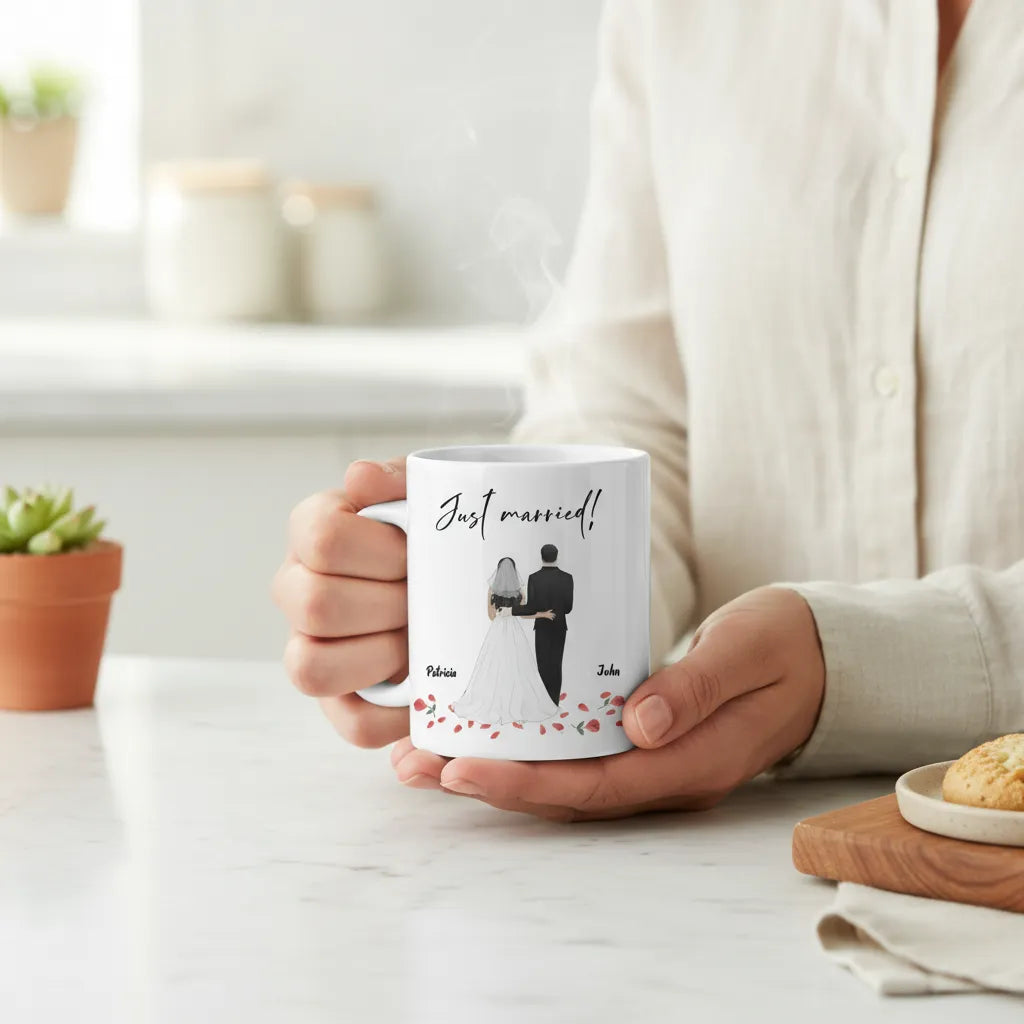 Frisch verheiratet Keramiktasse