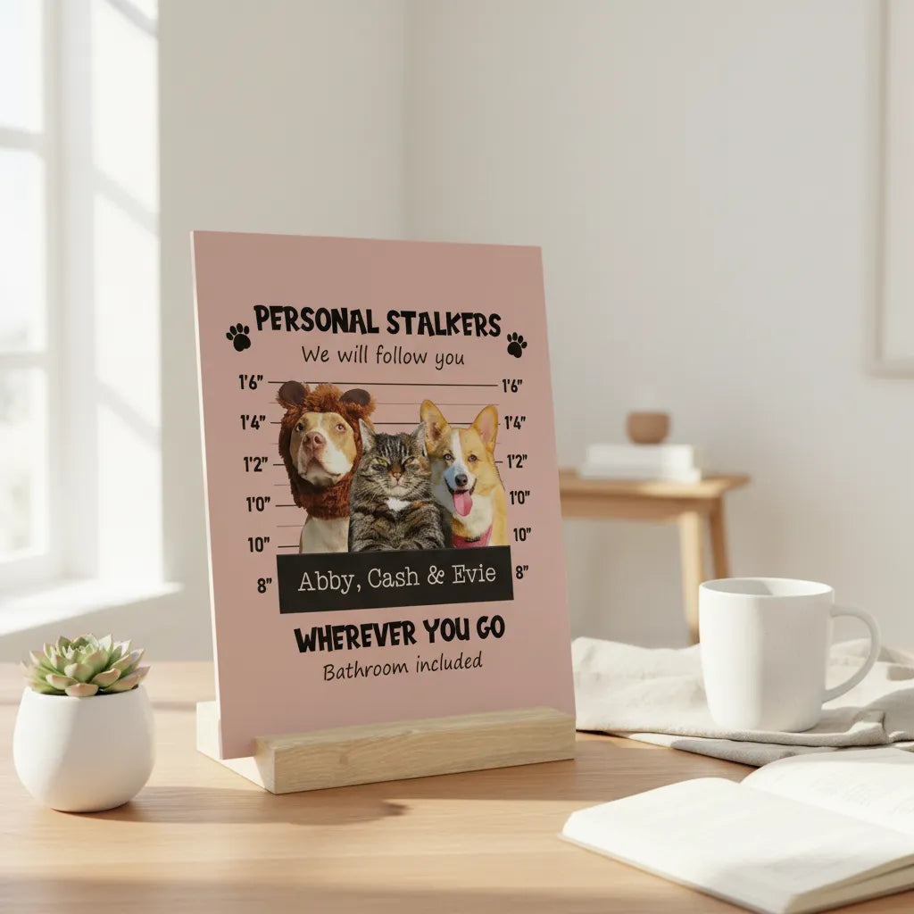 Persönlicher Stalker Galerietafel mit Ständer