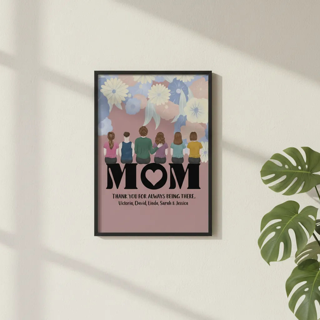 Mama Danke dass du immer da bist Poster mit Holzrahmen