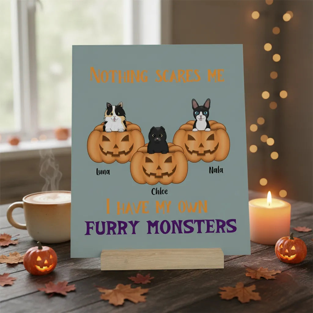 Nichts macht mir Angst Halloween Galerietafel mit Ständer
