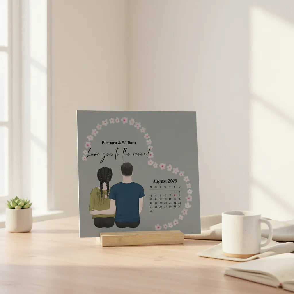 Personalisiertes Pärchen Galerietafel mit Ständer