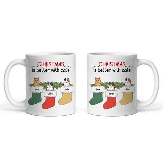 Weihnachten ist schöner mit Katzen Keramiktasse