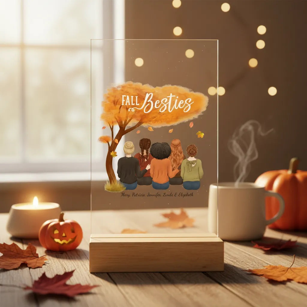 Herbst Besties Acrylschild mit Holzständer