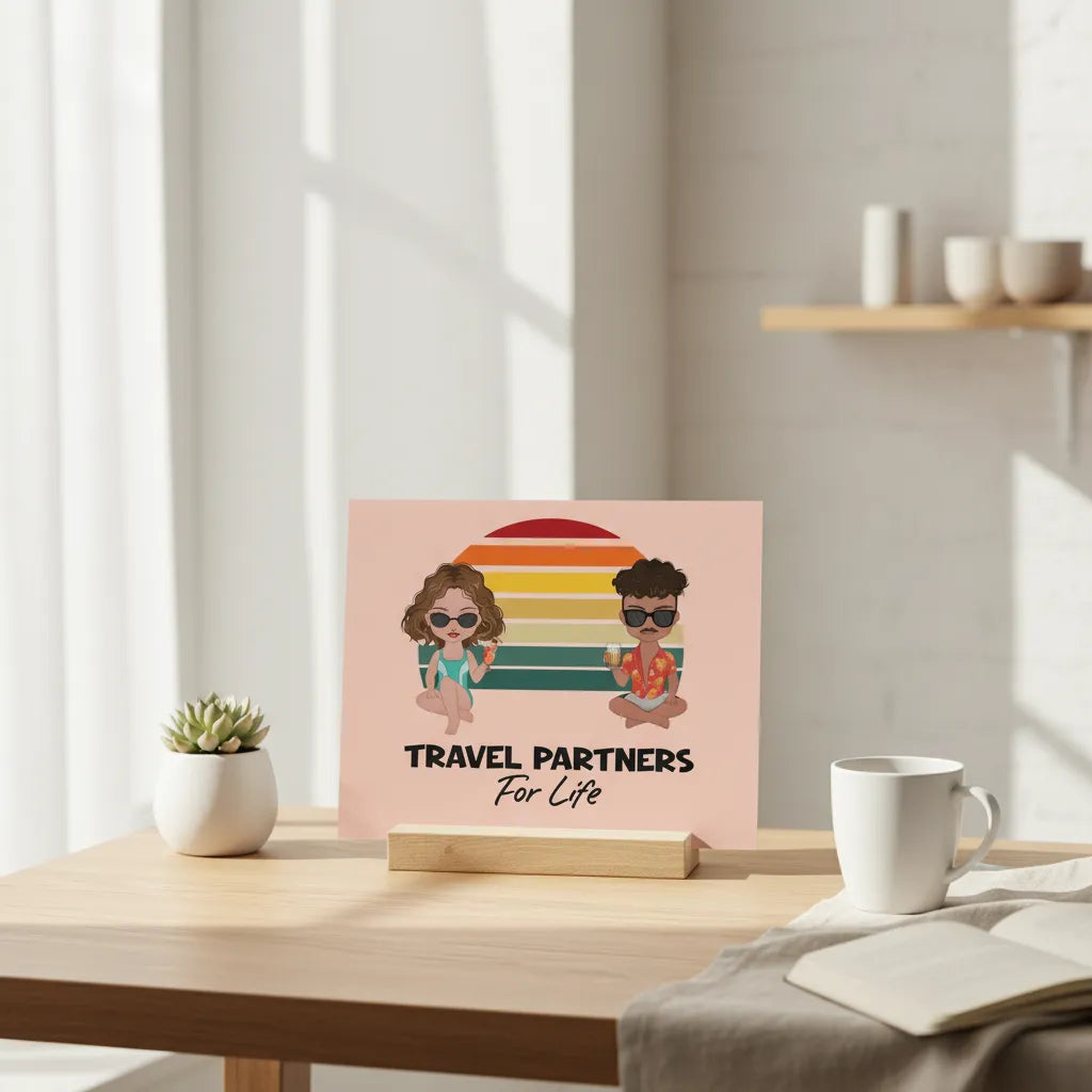 Reisepartner fürs Leben Galerietafel mit Ständer