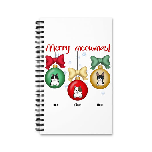 Frohe Meownachten Weihnacht Spiralnotizbuch